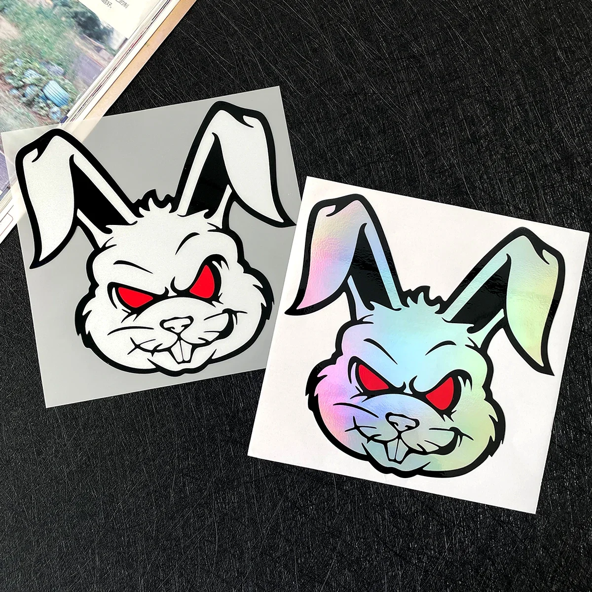 악마 토끼 오토바이 스티커 모토 윈드실드 연료 탱크 바디 헬멧 비닐 데칼 액세서리 MT07 Z900 Voge 900 625 DSX 용