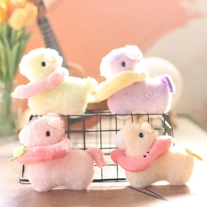 

Kawaii Pony with Fruit Plush Keychain, Cartoon Horse , Cute Backpack Charm & Bag Accessory Doll