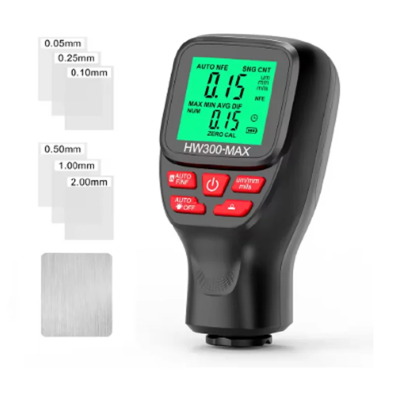  HW300-MAX Car Coating Thickness Gauge 0-2000UM Car Paint Film Thickness Tester Paint DFT Measuring Meter Cars Measuring Tools