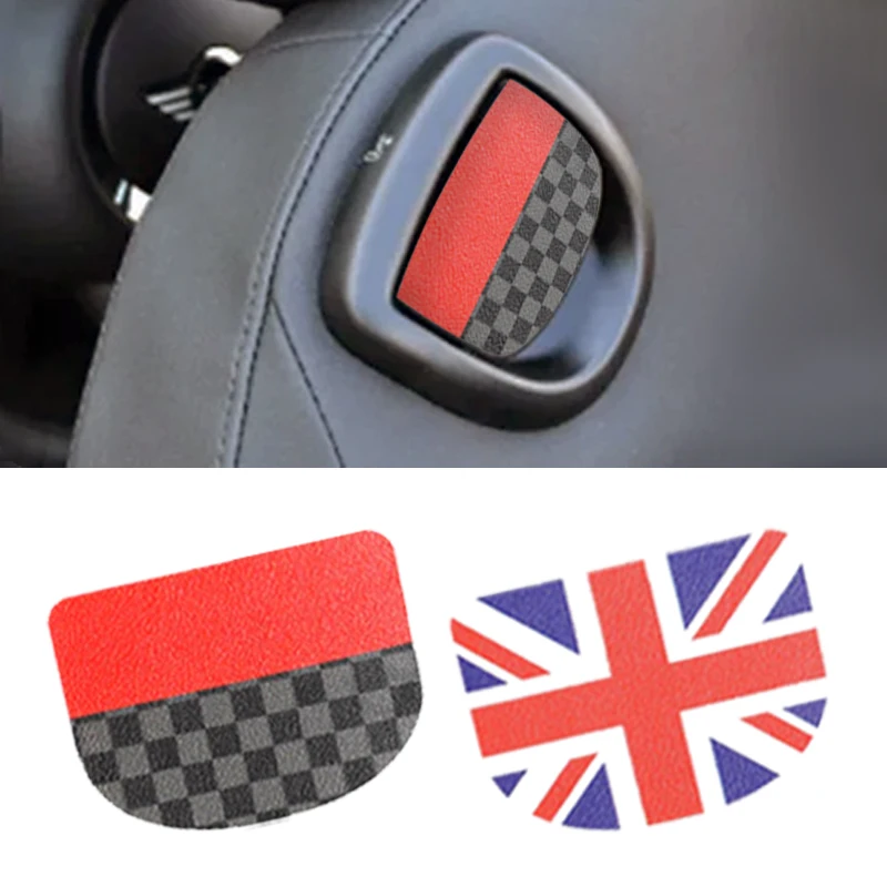 2Pcs/Set Rear Seat Handle Leather Sticker For Mini Cooper F56 F57 R55 R56 R57 R58 R59 R61 Decals Cover Car Interior Stickers