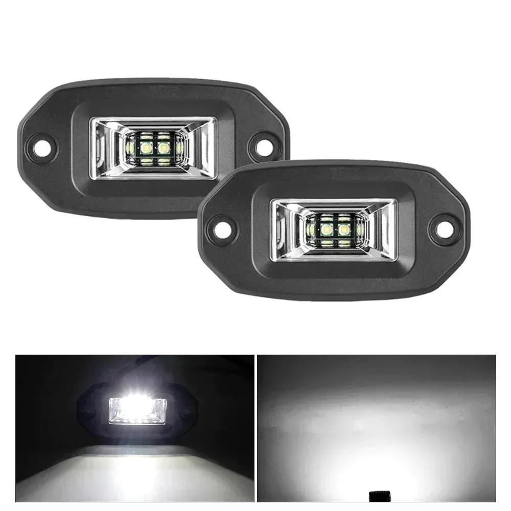 

4 Inch LED Work Light Bar Recessed Mount LED Flood Light Driving Fog Light for 4X4 Off Road Jeep SUV UTV Boat Motorcycle