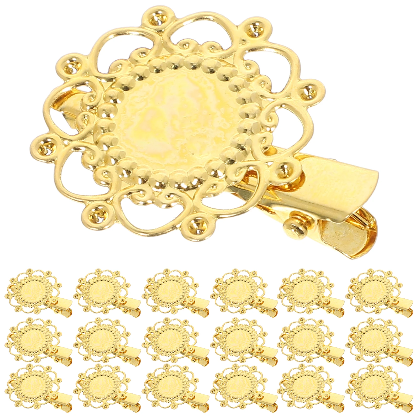 

50pcs Retro Sunflower Barrettes Vintage Floral Hollow Out Metal Accessories Oval Plate Styling Tools Women Beach Summer Hairpins