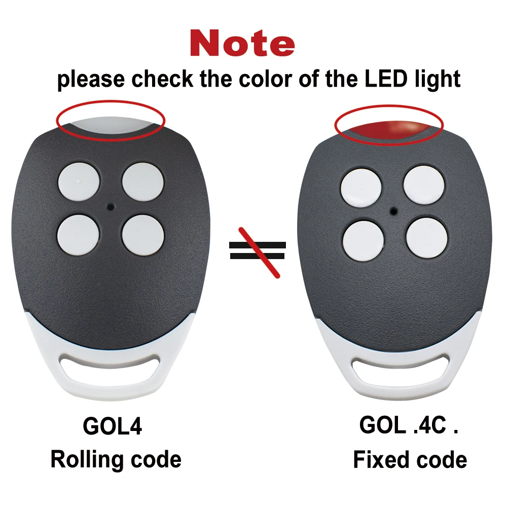 2 Types for DITEC GOL4 Rolling Code & DITEC Gol4C Fixed Code Clone 433.92mhz Garage Door Remote Control Transmitter