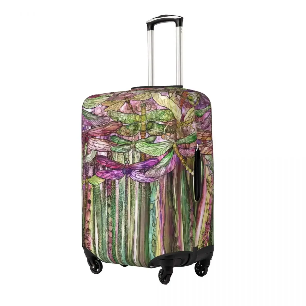 Dragonfly Bloomies Print Luggage Protective Dust Covers Elastic Waterproof 18-32inch Suitcase Cover Travel Accessories