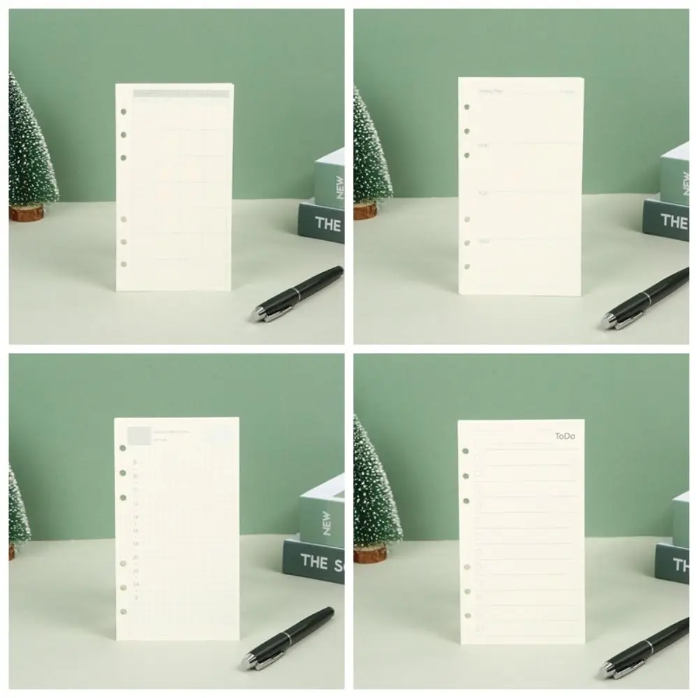 

45Sheet Loose-Leaf Notebook Refill Paper Line Grid Refill Spiral Binder A5 A6 A7 Inner Refill Paper Index Inside Page Cards