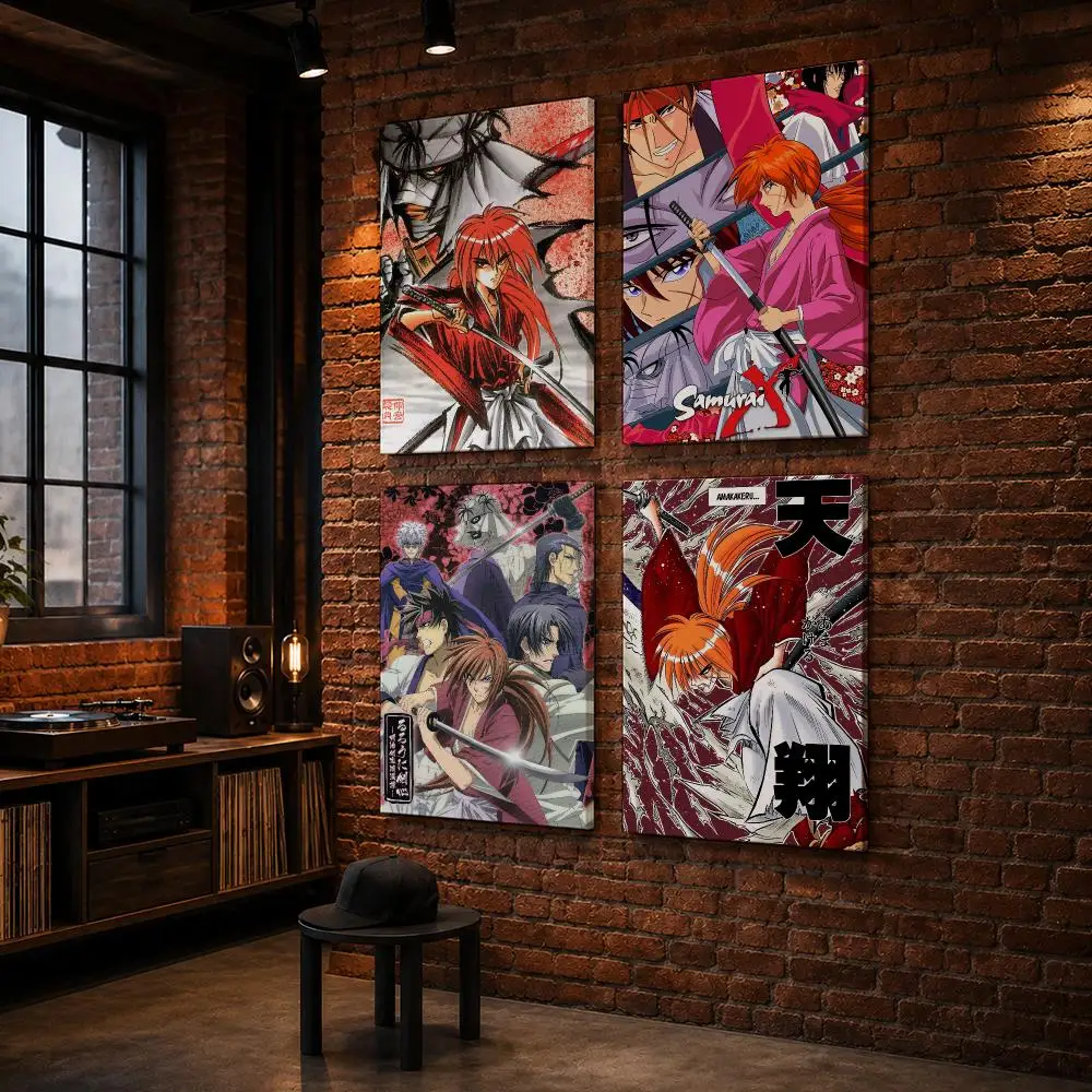 Rurouni K-Kenshin Anime Framed Wall Painting Wood Framed Wall Art Print For Bedroom Living Room Hallway Office Home Decor