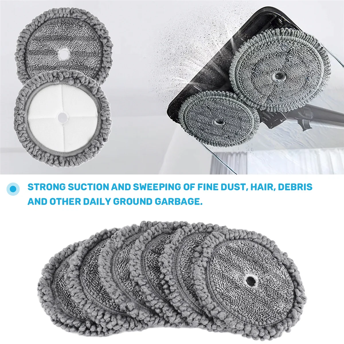 ใหม่ 6 ชิ้นเปลี่ยน Mop Pads Rags สําหรับ LG A9 Steam Mop ผ้าเครื่องดูดฝุ่นหุ่นยนต์ Mopping เครื่องทําความสะอาดผ้าอะไหล่