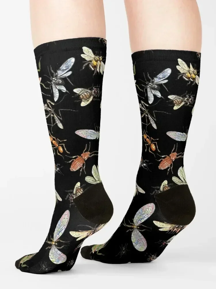 Creepy crawlies: Dark Socks FASHION Antiskid soccer warm winter cycling Designer Man Socks Women's