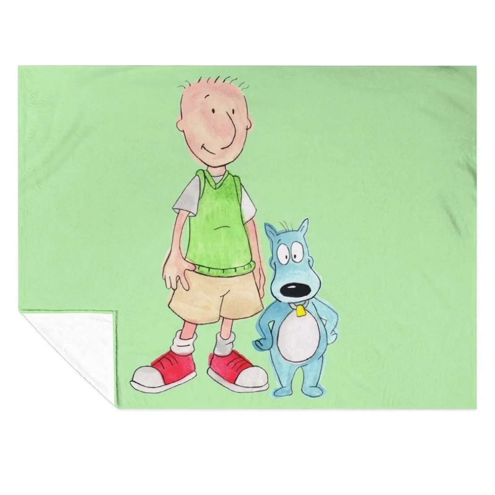 

Doug and Porkchop Throw Blanket anime Blankets For Sofas Soft Plaid Decorative Throw Blankets