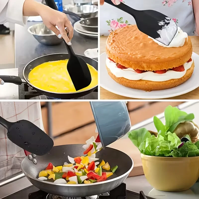 6 Pieces Silicone Spatula Set Food Grade Split Type Heat Resistant Spatulas Turner for Cooking Baking Mixing Baking Tools