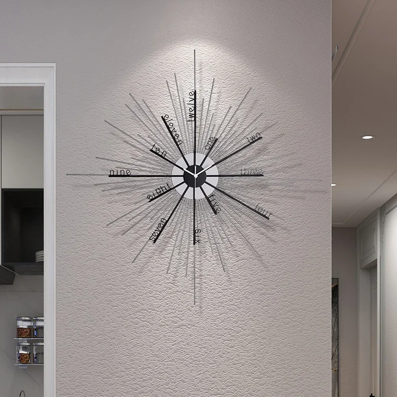 Modern simple wall clock, living room background wall, household creative wall, personalized silent atmosphere decoration, no pu