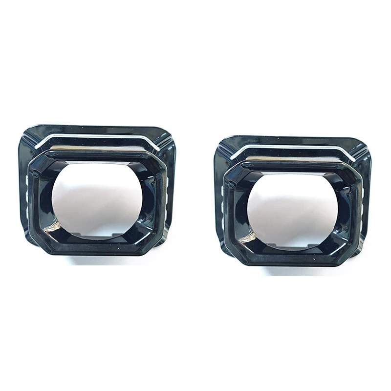 SANVI 2PCS Black 3.0 Inches Square Projector Lense Shroud Decorative Mask for Car Light Upgrade  Car Light Accessories view 3