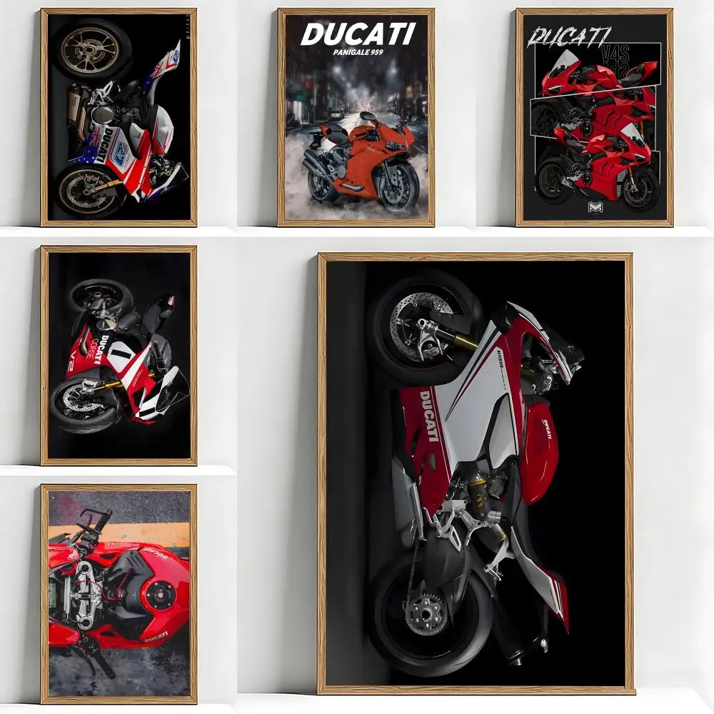 Brand D-Ducati Poster, polierte neutrale Wanddrucke, Büro, Eingangsbereich, Heimdekoration, Kunstposter, Geschenke