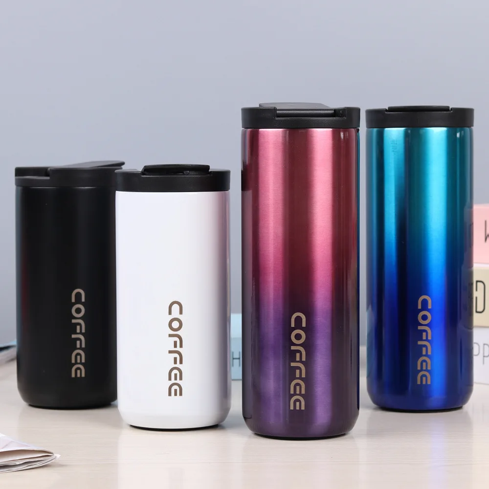 Foreign Trade Cross-border Korean-style Creative Coffee Cup Outdoor Portable Double-layer Leak-proof Thermos Cup Car Cup for You