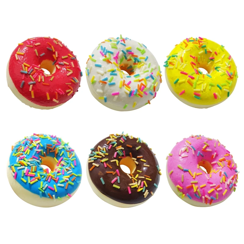 

6.2CM Artificial Donut Mini Soften Novelty Toy Simulation Model Chocolate Cake Roll Photography Decoration Props