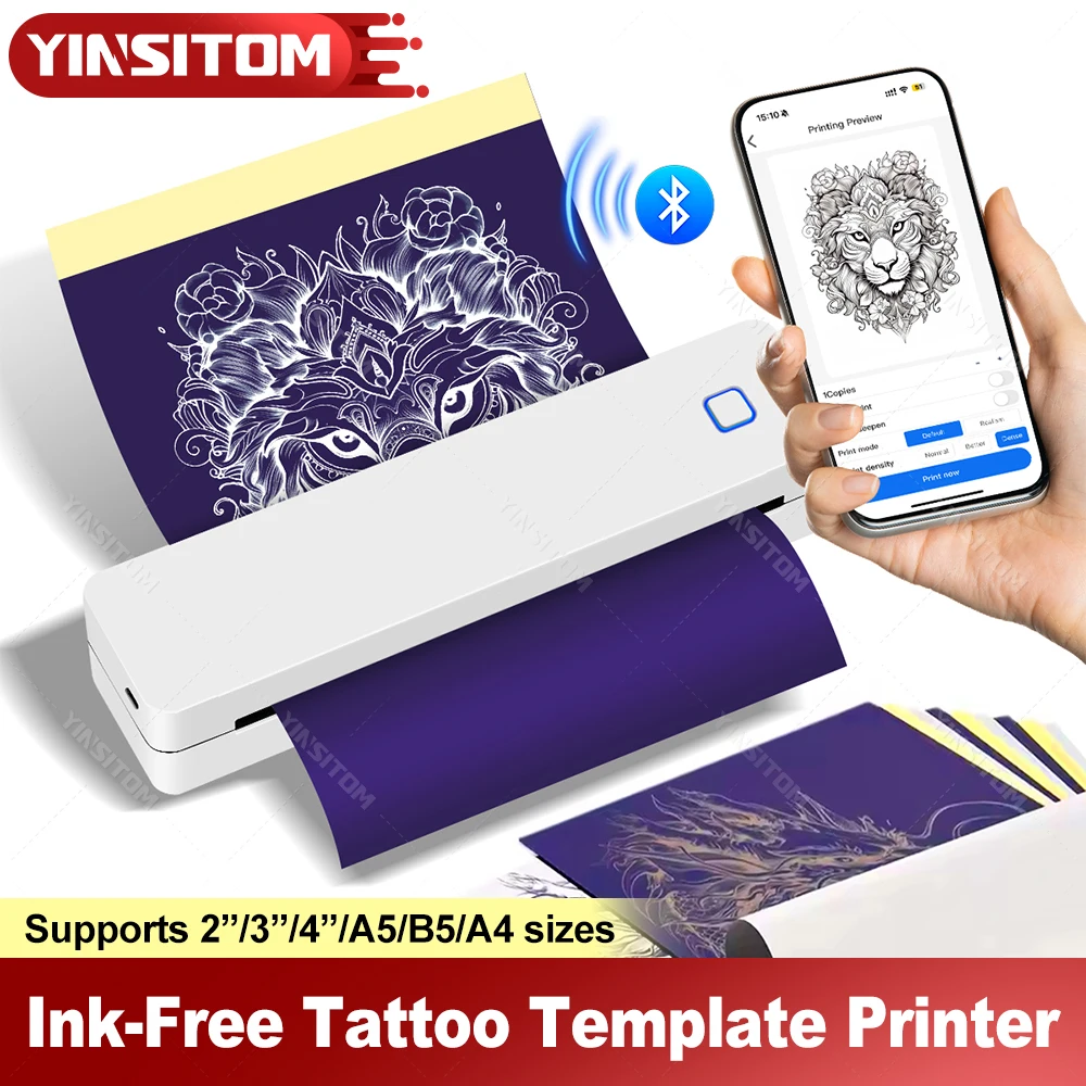 

A4 Thermal Printer Wireless Bluetooth Professional A4 Paper PDF Printer Tattoo Stencil Copier Machine Compatible Mobile Phone