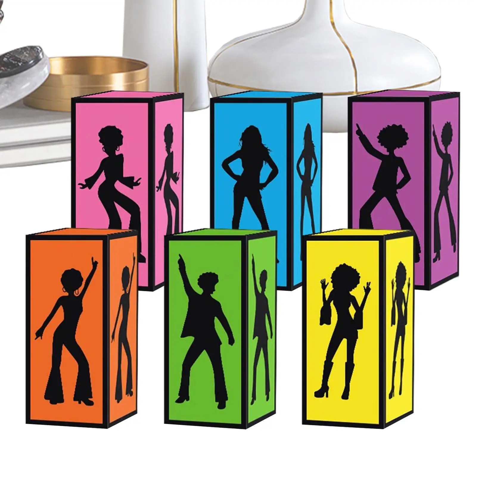 Disco Box Retro Desktop Decoration Table Paper Centerpiece for Birthday Dance Lovers Night Party Themed Event Home Study Bedside