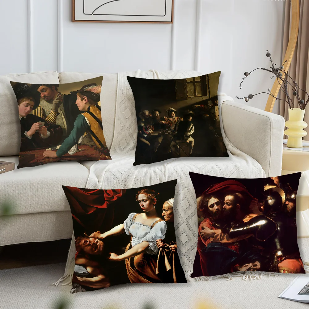 Painter C-Caravaggio Cushion Cover For Pillow Printing Sofa Decoration Home Car Room Coffee Shop Office Nordic Simplicity