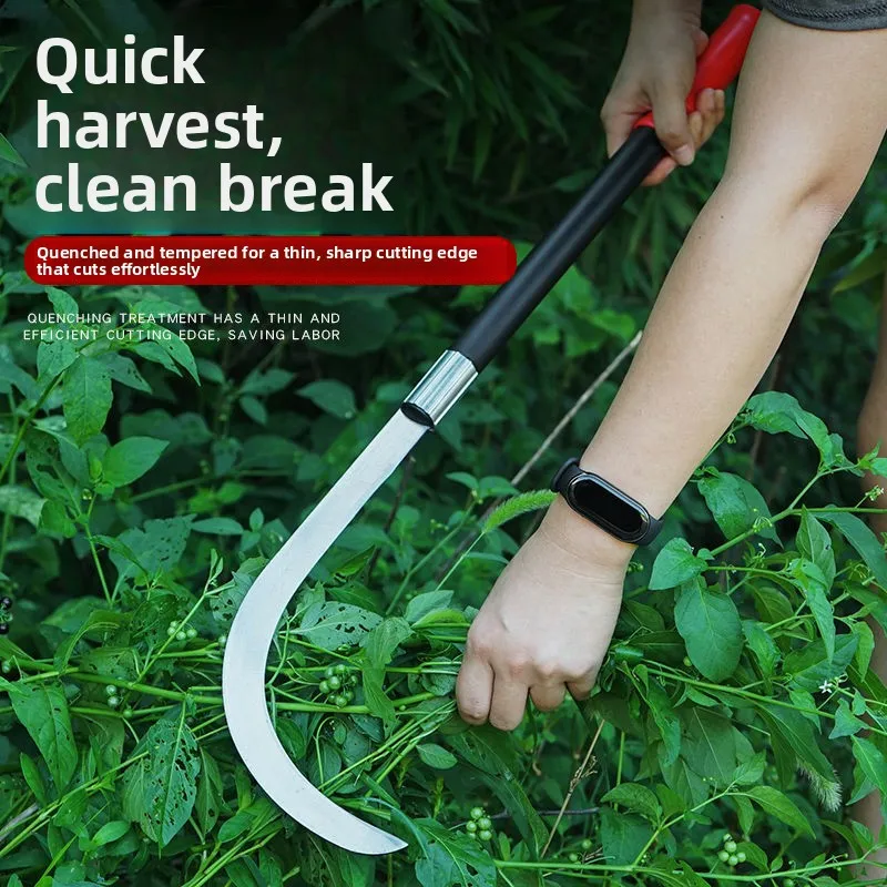 High Manganese Steel Willow Leaf Sickle Small Curved Knife Grass Cutting Banana Corn Wheat Straw Harvest Outdoor Farm
