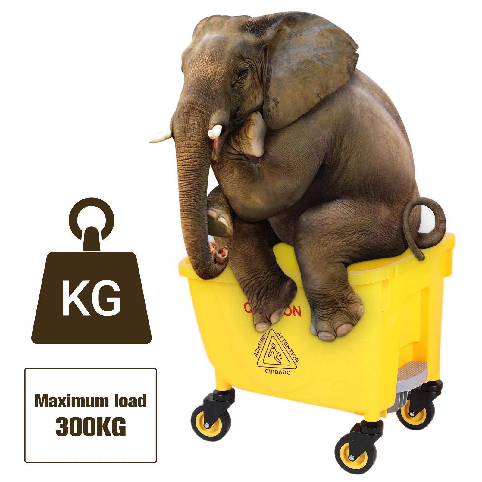 

24L Plastic Bucket Mop Wringer Wear Resist Squeezing Water Bucket Multifunction Creative Trolley Mop Bucket Floor Cleaning Tool