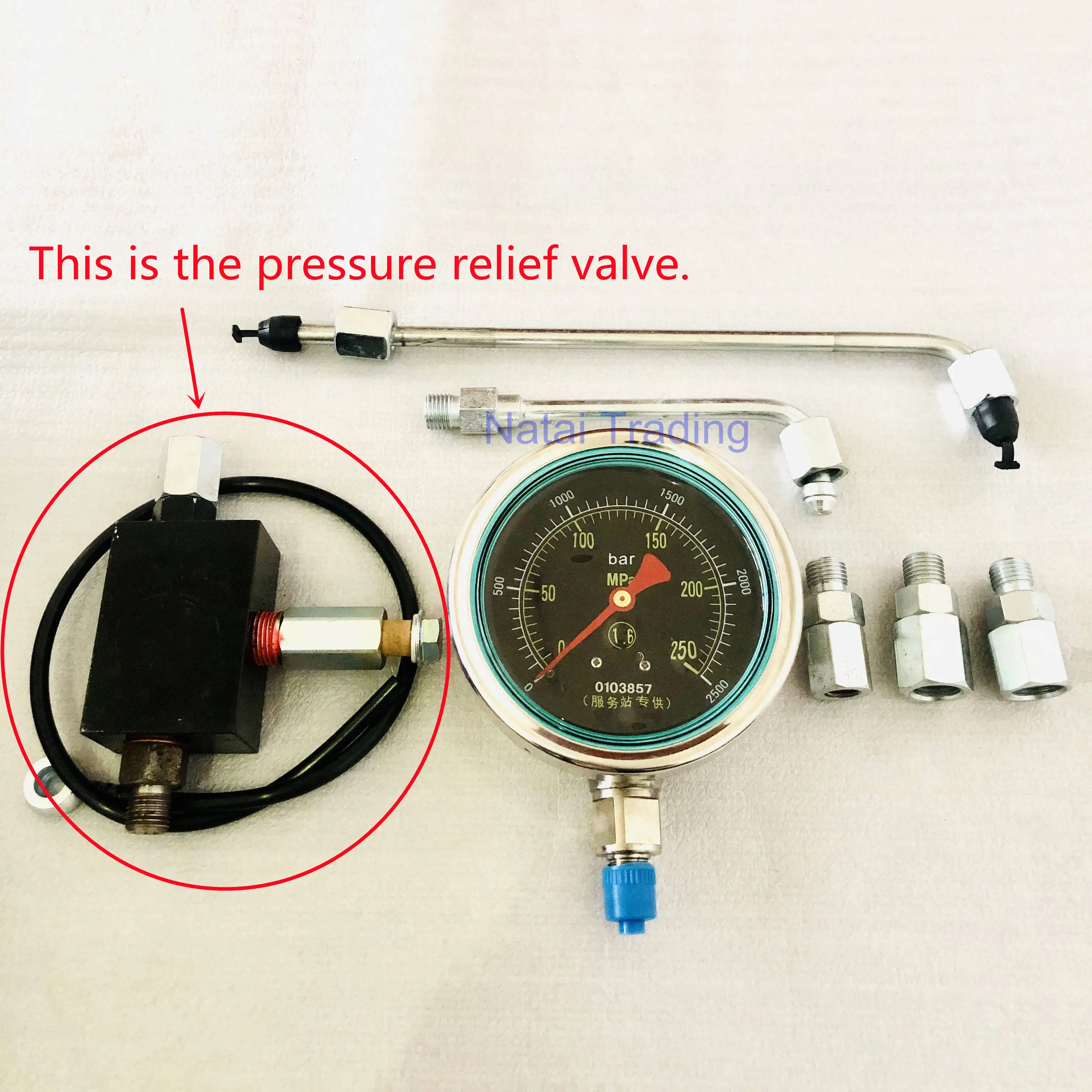 Pressure Relief Valve with Sensor for 250Mpa Diesel Common Rail Pump Plunger Pressure Test Tool Kits Pressure Limiting Valve