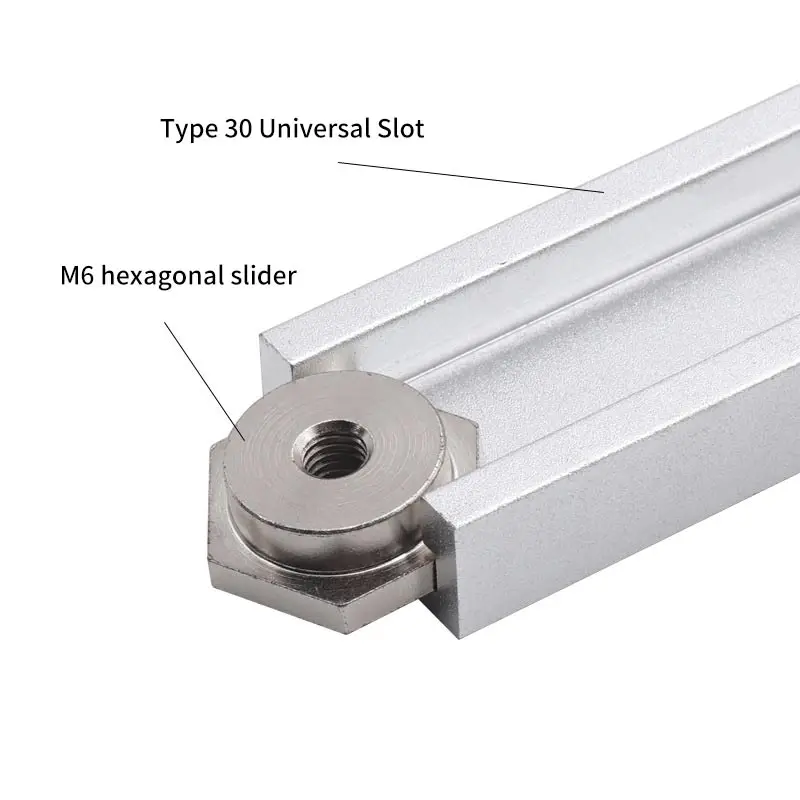 Curseur hexagonal universel pour calcul d\'infraction de travail, curseur à pistes en T, pressboard à fente en T, accessoires d\'établi de bureau, M6,