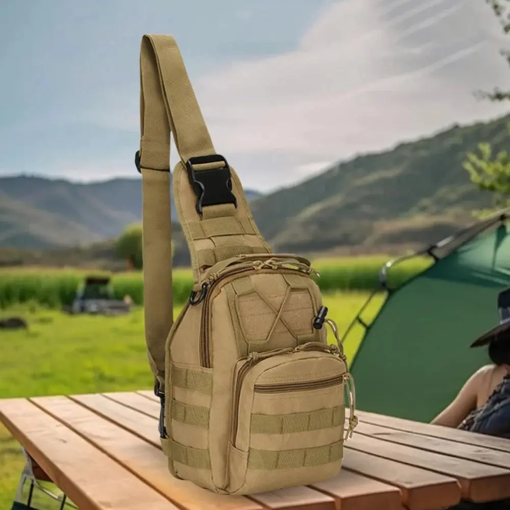 

Men Waterproof Camping Pack Thickening Oxford Chest Pack Intensity Breathable Shoulder Backpack Cycling