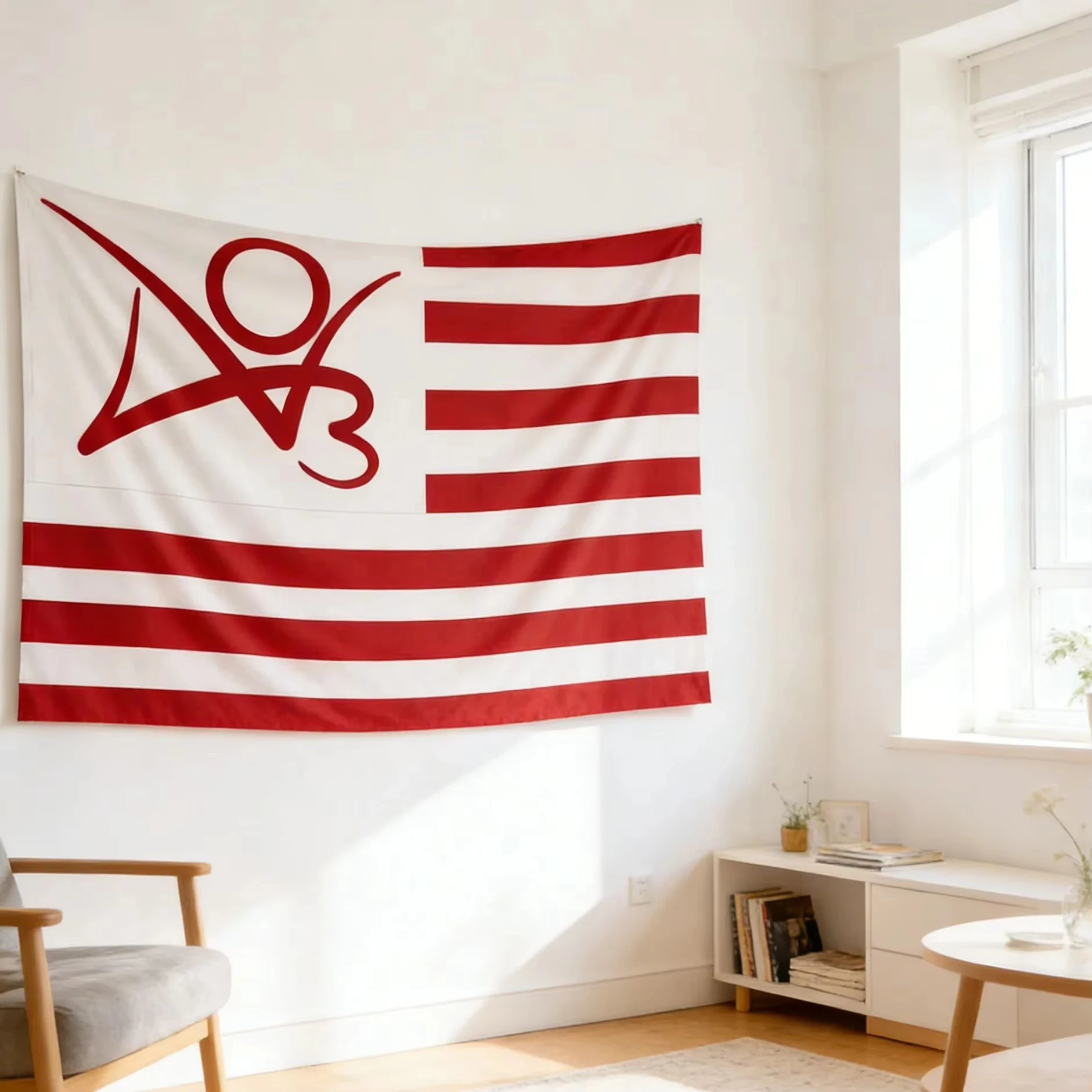 1PC Yaoi Ao3- Red and Striped Design with Yaoi Tapestry Ideal for Living Rooms Bedrooms Offices Dorms Birthdays and Home Decor