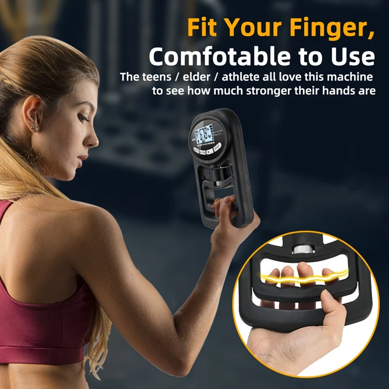 Grip Strength Tester 265Lbs/120Kg Digital Hand Dynamometer Grip Strength Meter USB LCD Screen