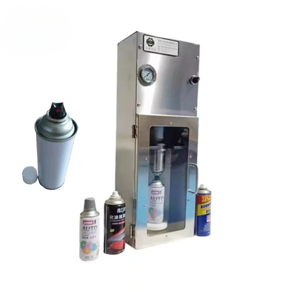 Automatic Self-spray Paint White Can Filling Machine Quantitative Canning Pneumatic Aerosol Can Packaging Equipment