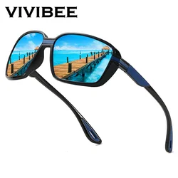 VIVIBEE Men Polarized Sunglasses Square Mirror Blue Women Sports Fishing Goggles UV400 Driving Sun Glasses