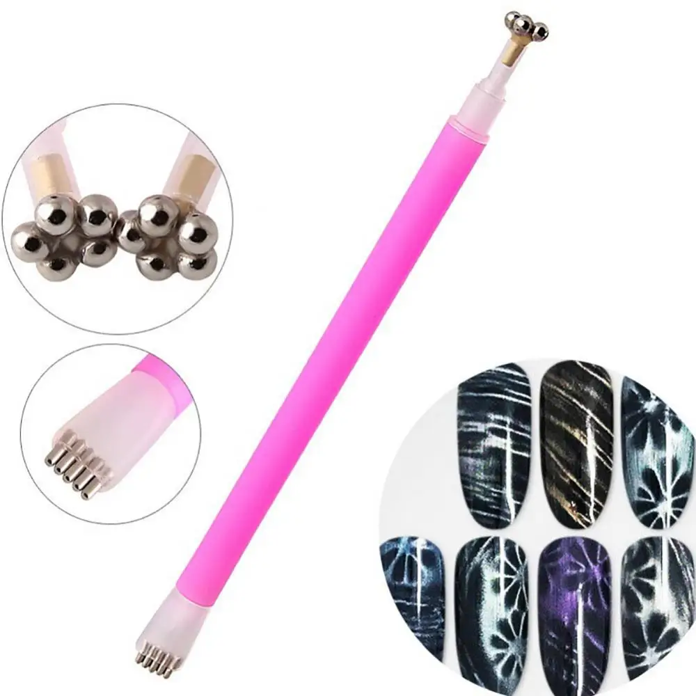 Caneta magnética Nail Art para DIY, polonês 3D, ferramenta de manicure gel UV, listra flor dos olhos, beleza e saúde, 1pc