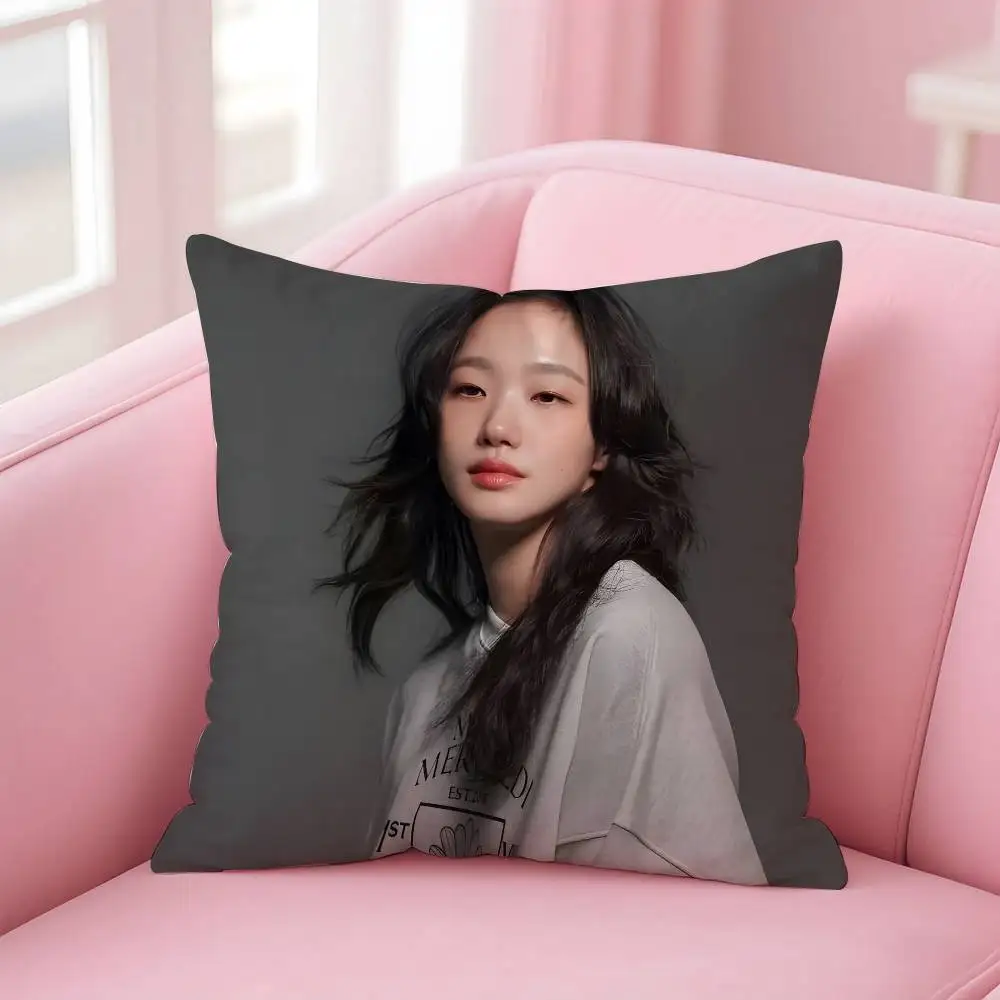 غطاء وسادة K-Korean K-Kim Go Eun آمن للصور المخصصة، وسادة من الصوف المصقول المضاد للبهتان، آمن للأمهات والرضع. #4