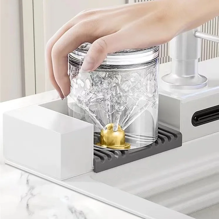 Biały Wieloryb Deszcz Wodospad Zlewozmywak Kuchenny Stal Nierdzewna 304 z Cyfrowym Wyświetlaczem Pogrubiona Konstrukcja Plastra Miodu do Domu