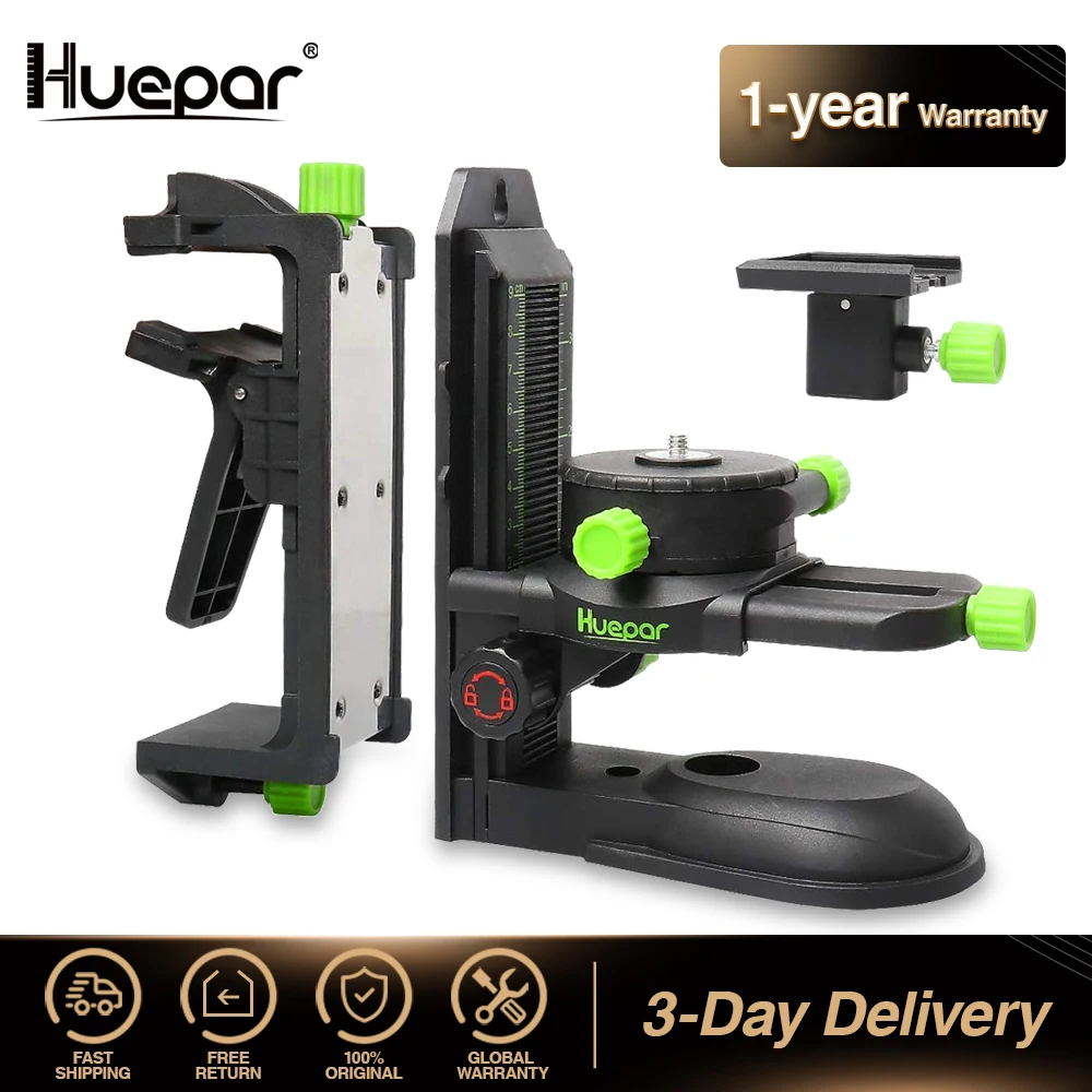 Huepar PV10+ Fine-tuning Bracket Laser Level Adapter Multifunctional Magnetic Pivoting Base Adjustable Clip 360° Adjustable Tool