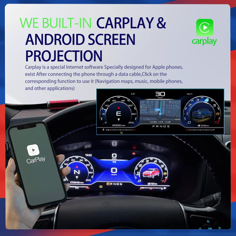 New Upgrade For Ford Explorer 2011-2019 Car Digital Cluster Virtual Cockpit Auto LCD Dashboard Speedmeter Screen Virtual Cockpit