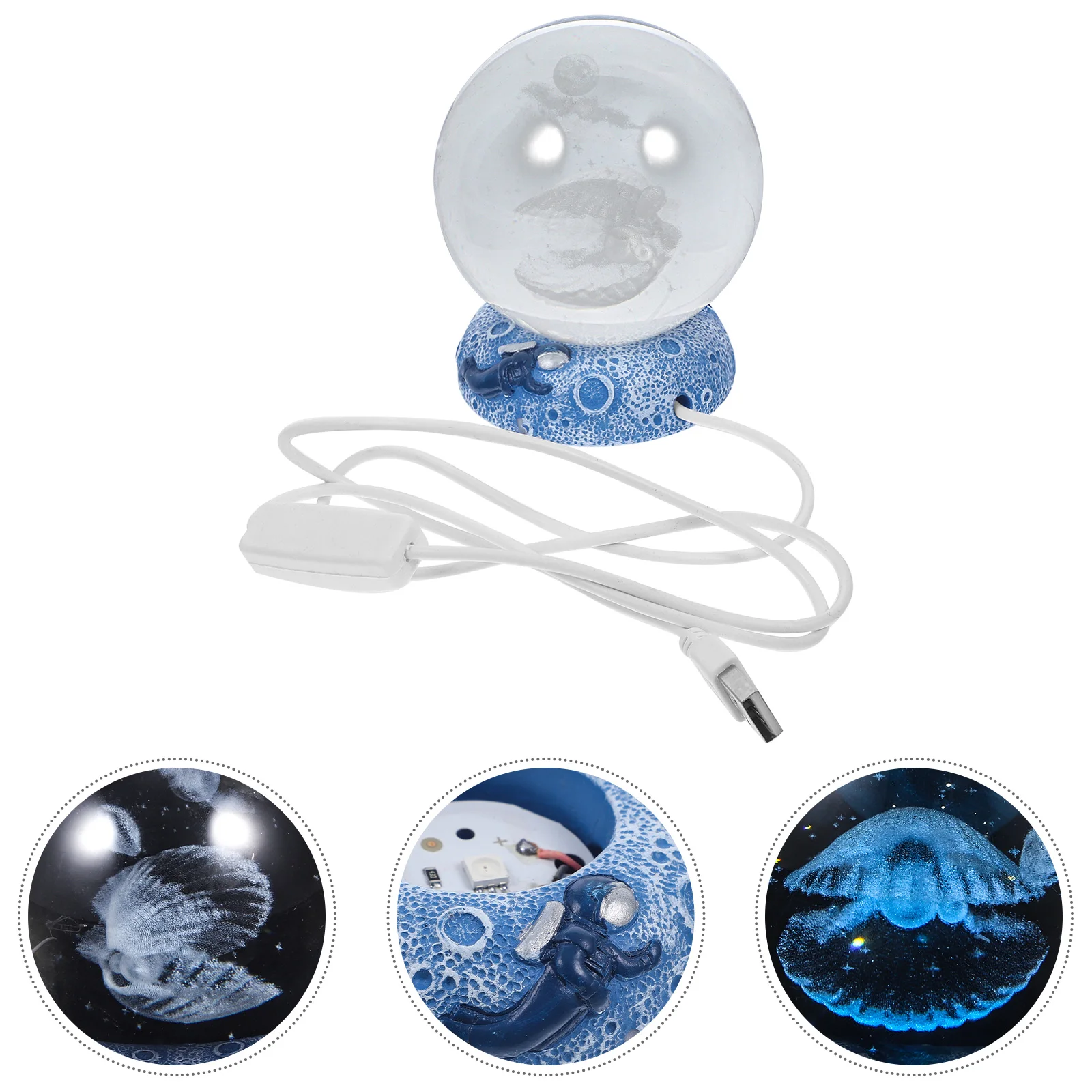 

3D Crystal Ball Night Light Usb Led Color Changing Stable Base Bedroom Home Decor Small Crystal Lamp Table Light Ball Lamp Gift