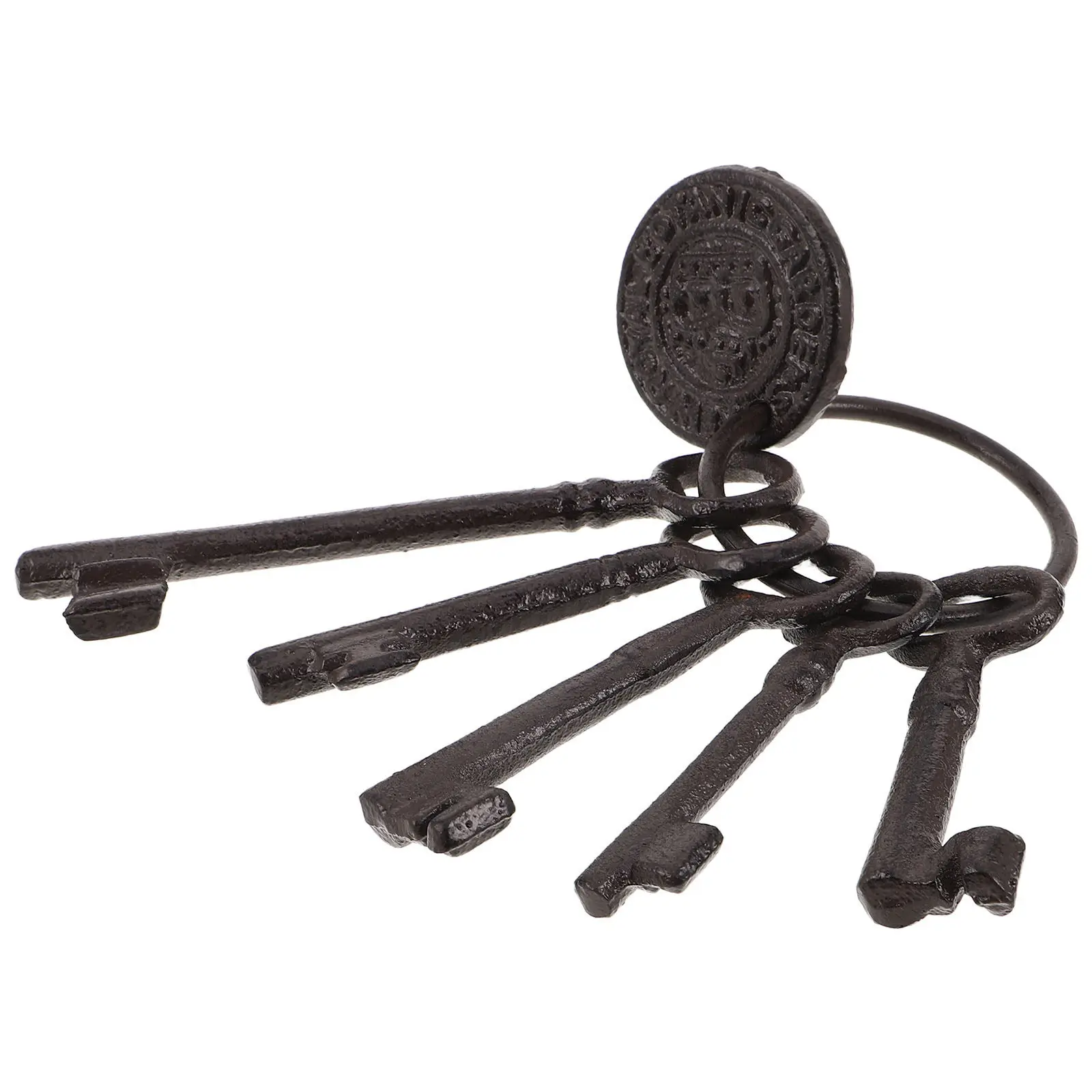1Set Pirate Treasure Chest Keys Set Cast Iron Decorative Vintage Keychain Pendant Metal Keys for Party Cosplay Home