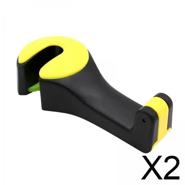 

2x2 в 1, автомобильный подголовник, скрытый крючок, держатель для телефона, зажимы для кошелька, черный, желтый