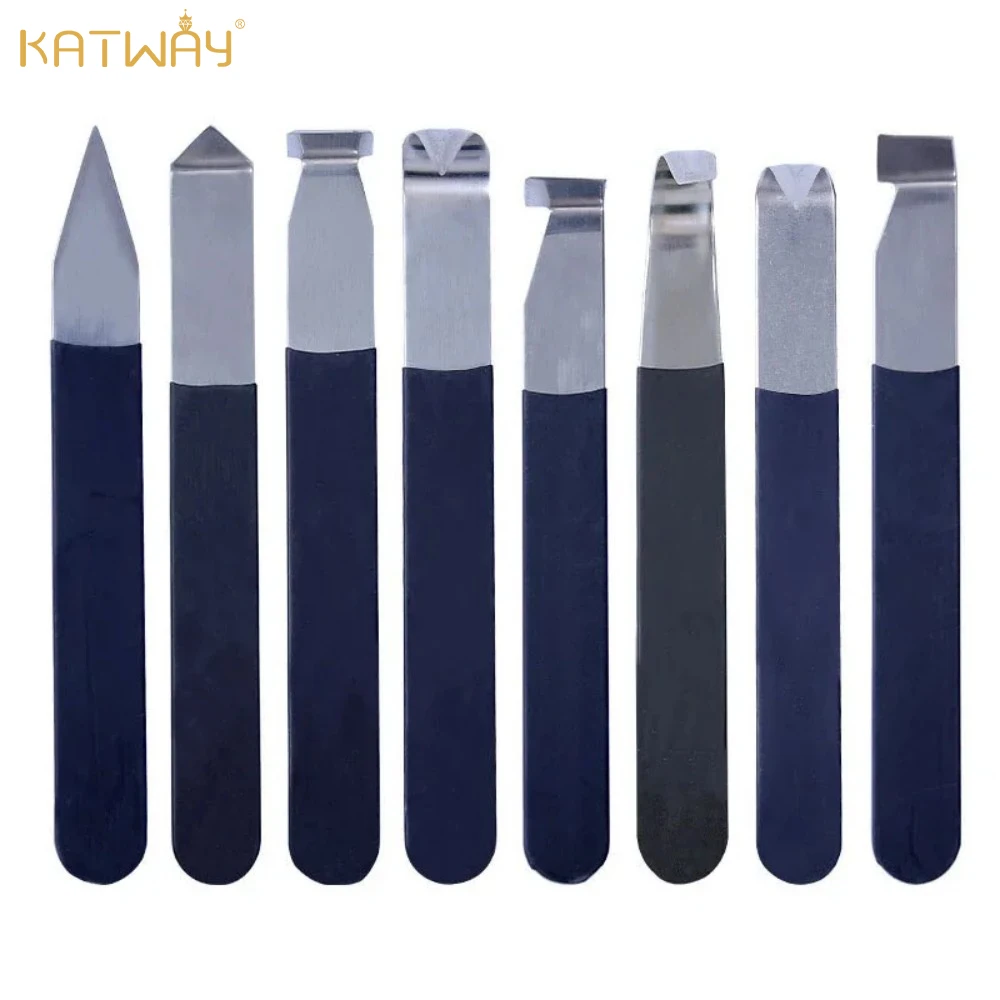 KATWAY 4/8-Piece Stainless Steel Pottery Trimming & Clay Sculpting Tool Set – for Handcraft Carving Projects HH-AA180