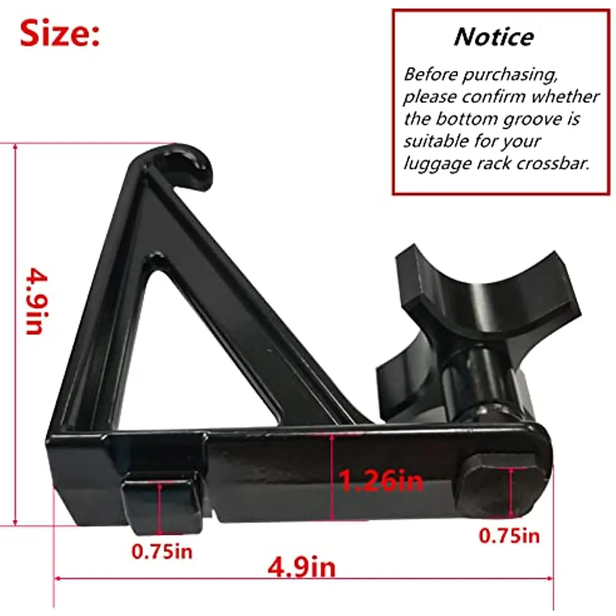 4-Pack Load Stop Mounts, Fit for Roof Rack Crossbars, Secure Ladder, Firewood, Skis, Snowboards & Kayaks