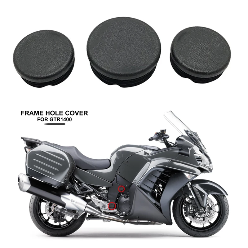 3PCS Motorcycle Frame Hole Cover Caps Plug Decorative Frame Cap Set For Kawasaki GTR1400 GTR 1400 2007-2023 2019 2020 2021 2022