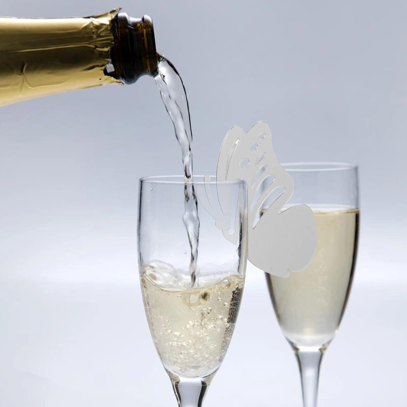 

20Pcs Butterfly Wine Glass Drink Markers 3D Acrylic Stem Goblet Identifiers Reusable Wedding Birthday Bachelorette Party