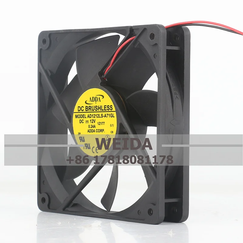 Original ADDA AD1212LS-A71GL/AD1212LB-A7BGL  DC12V 0.24A 12025 chassis Power mute cooling fan 12cm 120 x 120 x 25MM