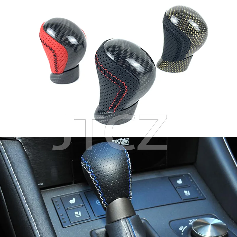 

Для Lexus RC RCF Sport 300 350, головка рычага переключения передач из углеродного волокна, кожа на заказ 2014 2015 2016 2017 2018 2019 2020 2021