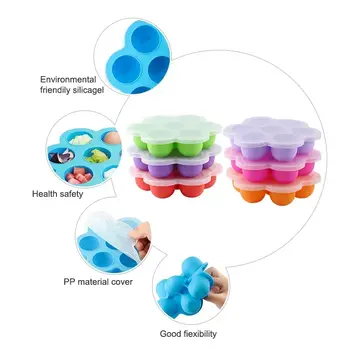 可重複使用的凝膠矽膠模具,適用於嬰兒輔食、冷凍托盤、零食冷凍儲存盒、糕點等,1個裝 8 最佳銷售 嬰兒矽膠模具 - №1