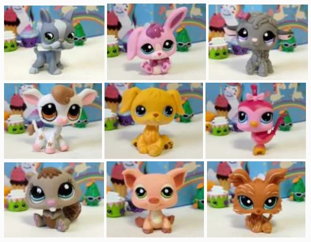 Фигурки животных Lps оптом, коллекционные, кошка, собака, свинья, кролик, птица, мышь, мини-игрушки для взрослых коллекционеров, рождественские подарки.