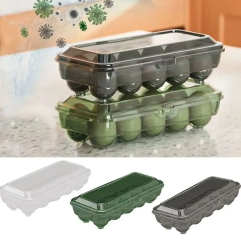 Portable 10/15 Grids Egg Box Anti-fall Kitchen Tools Eggs Case Transparent Container Egg Storage Box