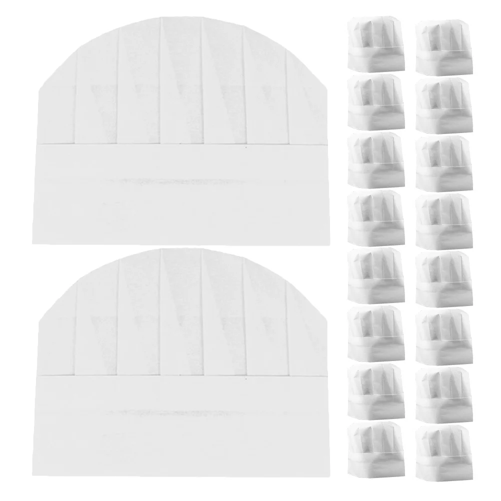 Chapeaux de Chef en papier jetables pour enfants, 20 pièces, casquettes de cuisson blanches pour la cuisine, fête, école, maison, Restaurant, chapeau de boulanger