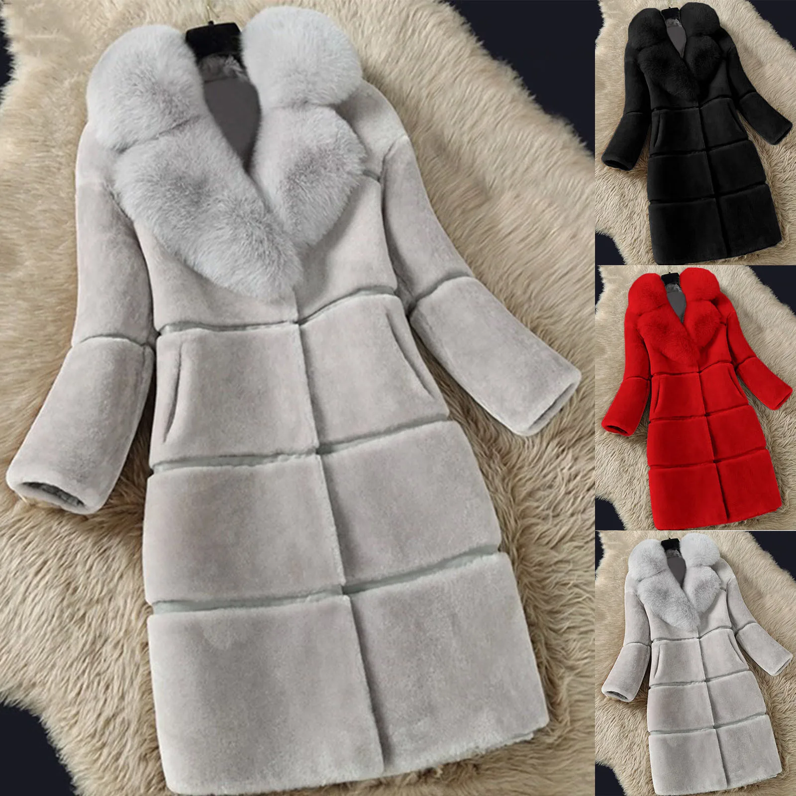 Women Faux Coats Elegant Thick Warm Fashion Outerwear Long Jacket Jacket Warm And Winter Warm Coats Jaqueta Feminina